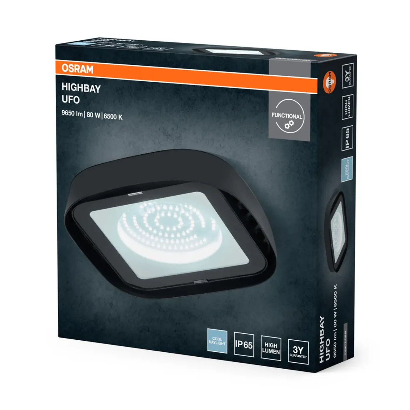 Osram Plafondlamp Highbay UFO - Zwart - Daglicht - IP65 - 80W