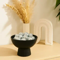 Otix Fruitschaal Fruitmand Decoratieschaal Ornament Bowl 22x14cm Zwart Keramiek Onyx