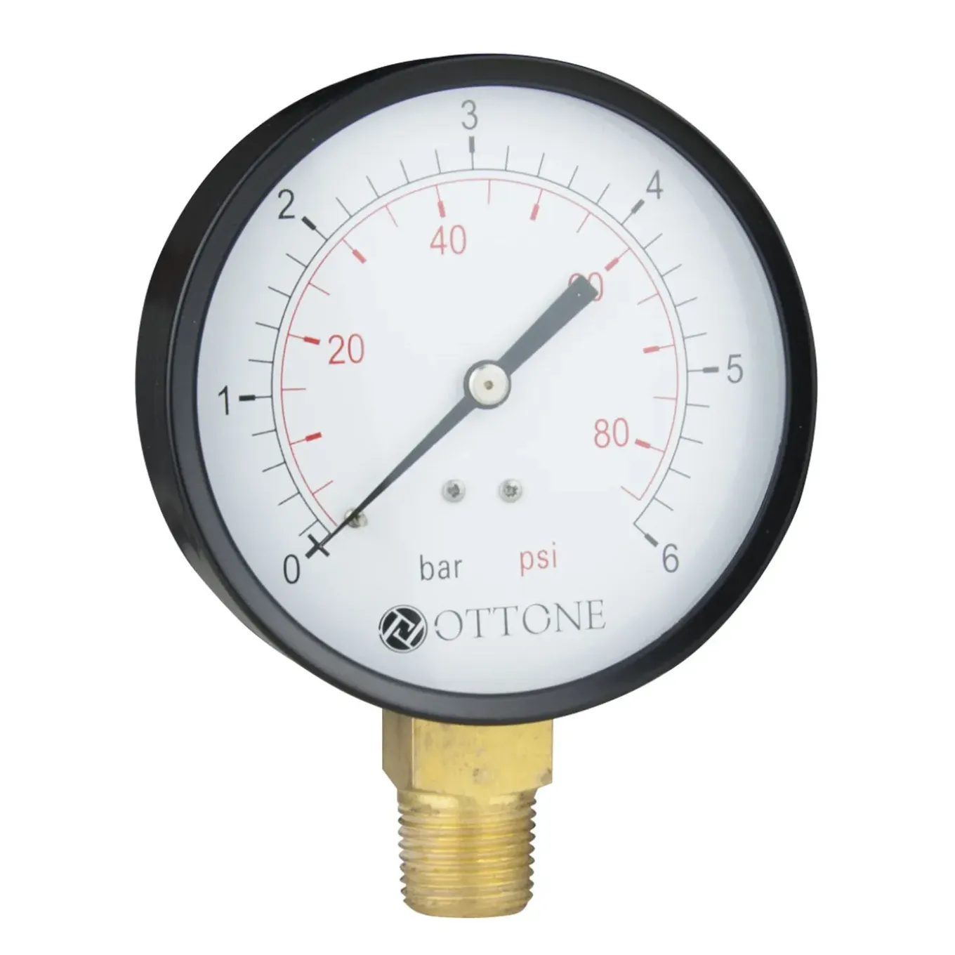 Ottone 100mm 4 BAR waterdruk meter zijdelingse aansluiting G1/2