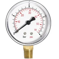 Ottone 63mm 2,5 BAR waterdrukmeter zijdelingse aansluiting 1/4