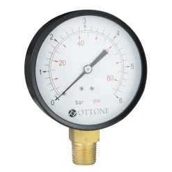 Ottone 100mm 6 BAR waterdruk meter zijdelingse aansluiting G1/2