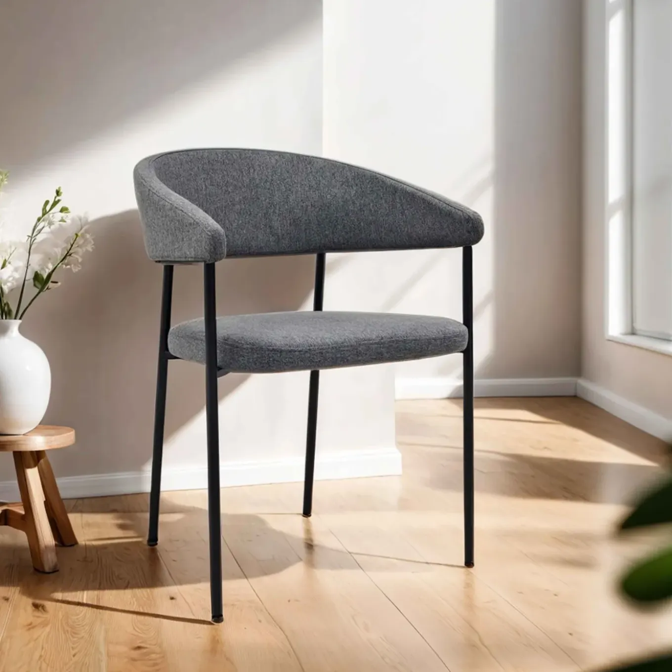 Oviala Adele Set Van 2 Fauteuils Van Multiplex En Roestkleurige Stof
