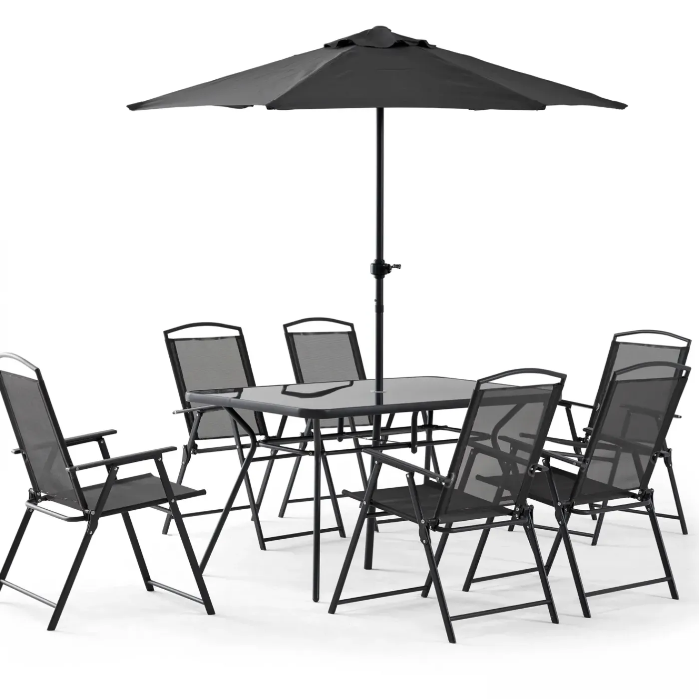 Oviala Bormes Tuinset Met 6 Stoelen En Parasol