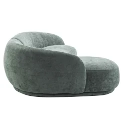 Oviala Harper Linkerhoekbank, 3-zits Met Chaise Longue, Groene Stof En Hout