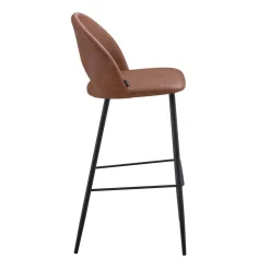 Oviala Lou Set Van 2 Stoelen Van Bruin Gecoat Textiel En Metaal