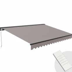 Oviala Ouessant Elektrische Zonwering 4x3m In Taupe