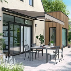 Oviala Ouessant Elektrische Zonwering 4x3m In Taupe