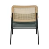Oviala Relaxfauteuil In Staal Synthetisch Rotan En Stof Miley Groente