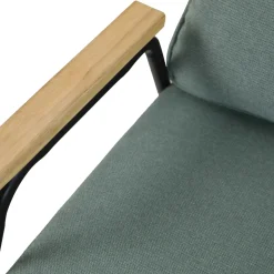 Oviala Relaxfauteuil In Staal Synthetisch Rotan En Stof Miley Groente