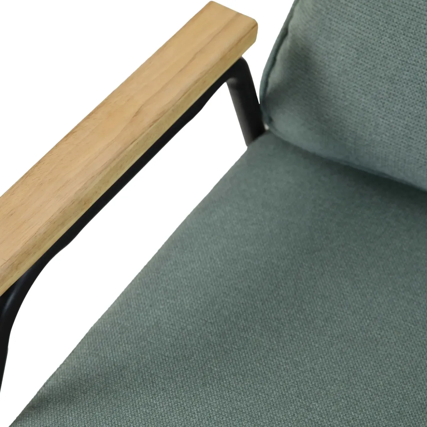 Oviala Relaxfauteuil In Staal Synthetisch Rotan En Stof Miley Groente