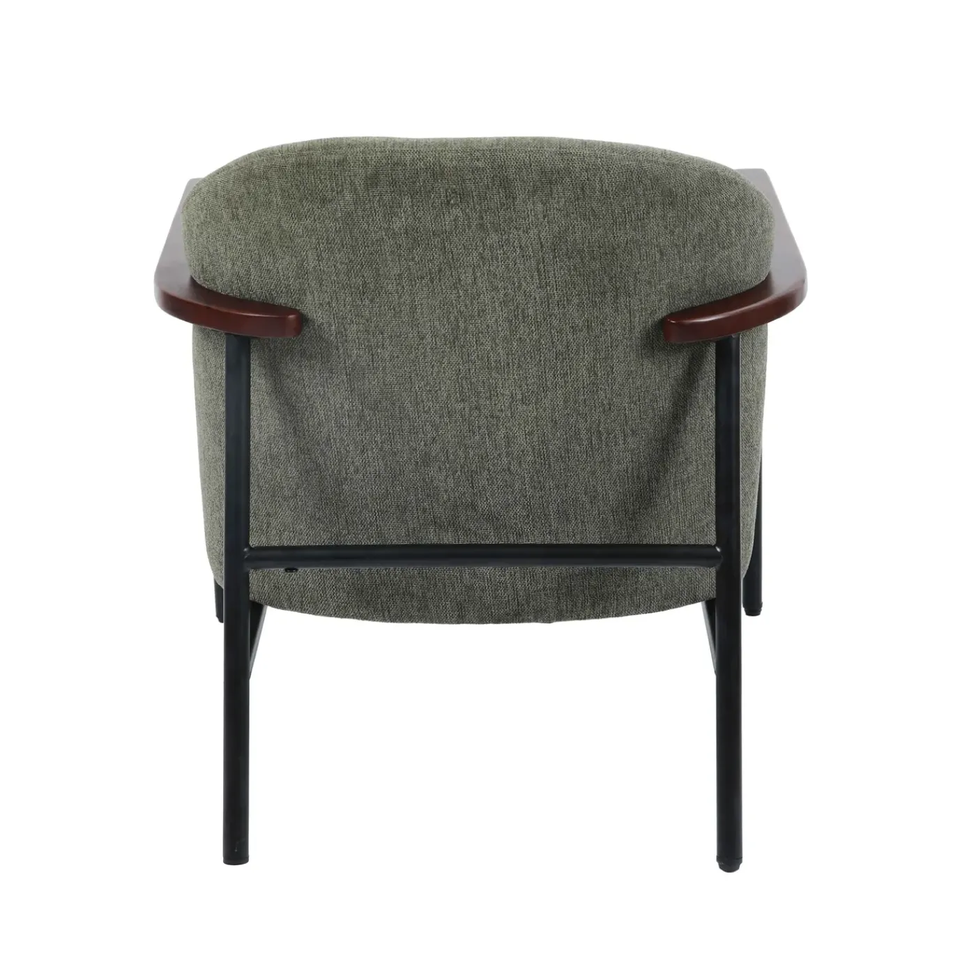 Oviala Relaxfauteuil In Staal Hout En Stof Lenny Donkergroen