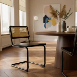 Oviala Set Van 2 Metalen En Houten Stoelen Betty Zwart Betty Zwart