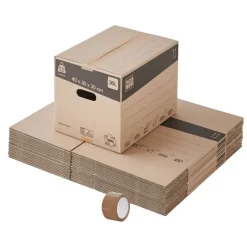 PACK AND MOVE - 20 Boekendozen - Versterkte Handgrepen - 40 X 30 X 30 Cm