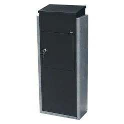 Pakketbrievenbus Toirno Big - Natuursteen en Staal - Zwart - 44x108x23cm