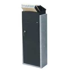 Pakketbrievenbus Toirno Big - Natuursteen en Staal - Zwart - 44x108x23cm