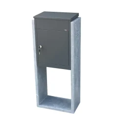 VASP Pakketbrievenbus Torino AN - Natuursteen en Staal - Antraciet - 44x105x25cm