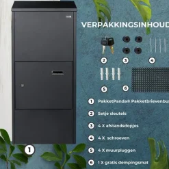 PakketPanda® - Pakketbrievenbus - Brievenbus - Pakketbox - XXL - Grote Pakketten - 5* Cilinderslot