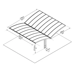 Canopia Palram | Carport Arizona Breeze 5000 - Dubbel - Antraciet - 578x495x273,5cm