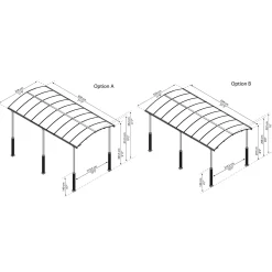 Palram | Canopia - Carport Camper Alpine - Grijs - 650x360x307cm