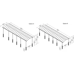 Canopia Palram | - Carport Camper Alpine - Grijs - 1290x359x307cm