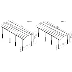 Canopia Palram | - Carport Camper Alpine - Grijs - 863x360x307cm