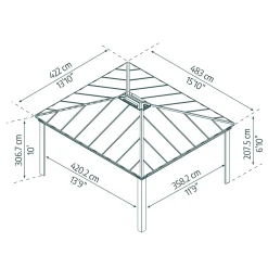 Palram | Canopia - carport Colorado Dubbel - grijs - 420x358x207,5cm