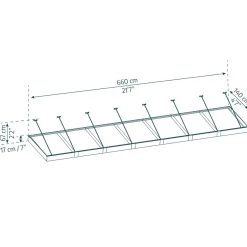 Palram | Canopia - Deur en Veranda Luifel Sophia XL - Grijs - 660x140cm