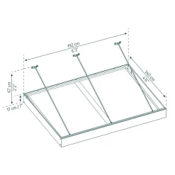 Palram | Canopia - Deur en Veranda Luifel Sophia XL - Helder 192x140x67cm
