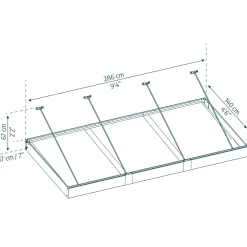 Canopia Palram | - Deur en Veranda Luifel Sophia XL - Helder 286x140x67cm