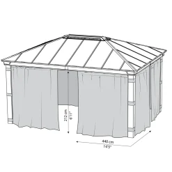 Canopia Palram- gordijnset voor tuinpaviljoen Dallas 4900 (4st)