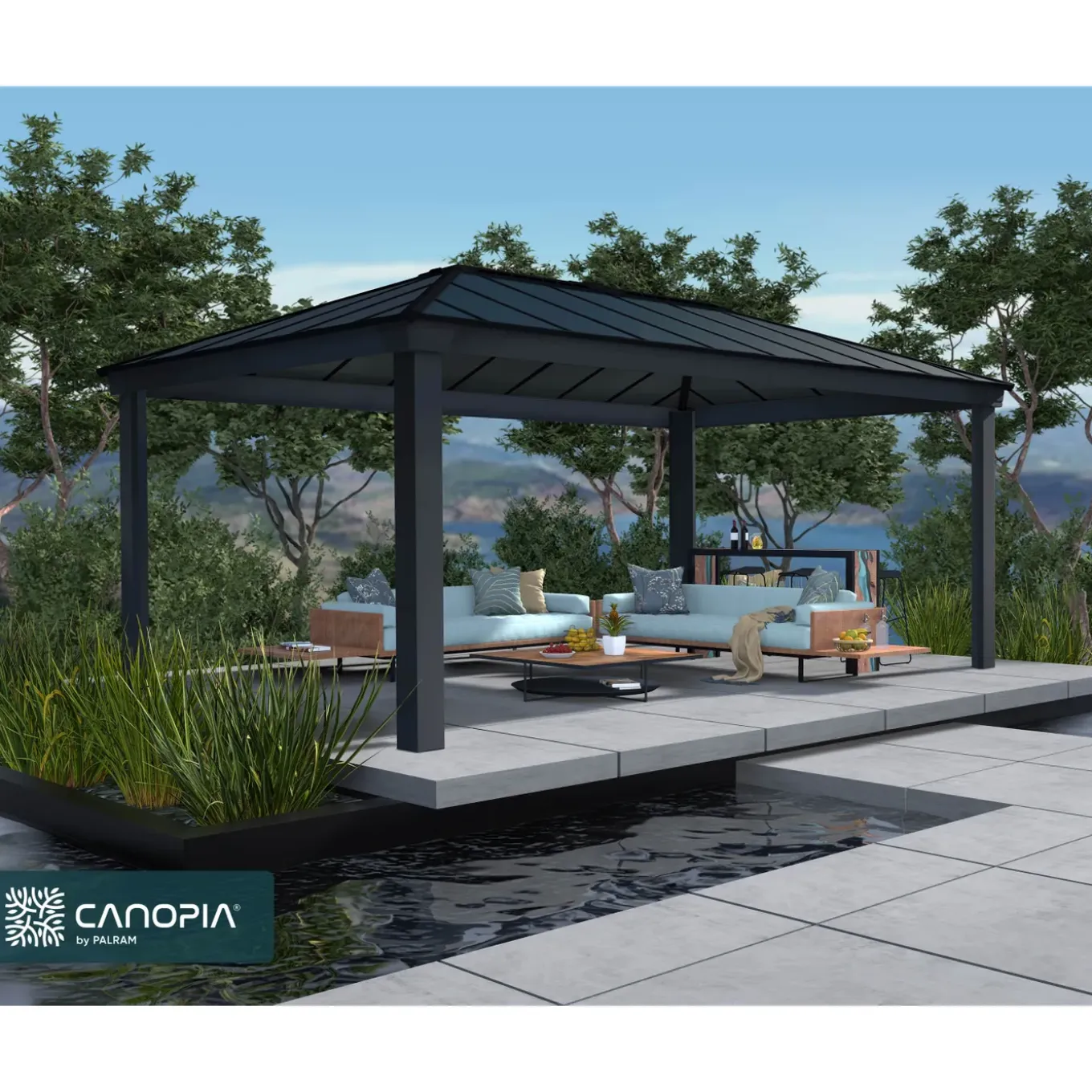 Palram | Canopia - Paviljoen Dallas - Donkergrijs - 611,5x363,5cm