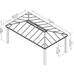 Palram | Canopia - Paviljoen Dallas - Donkergrijs - 611,5x363,5cm