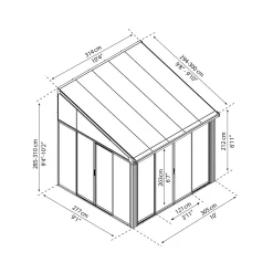 Palram - Canopia Serre, Veranda en Solarium SanRemo - Helder - Wit -314x300cm