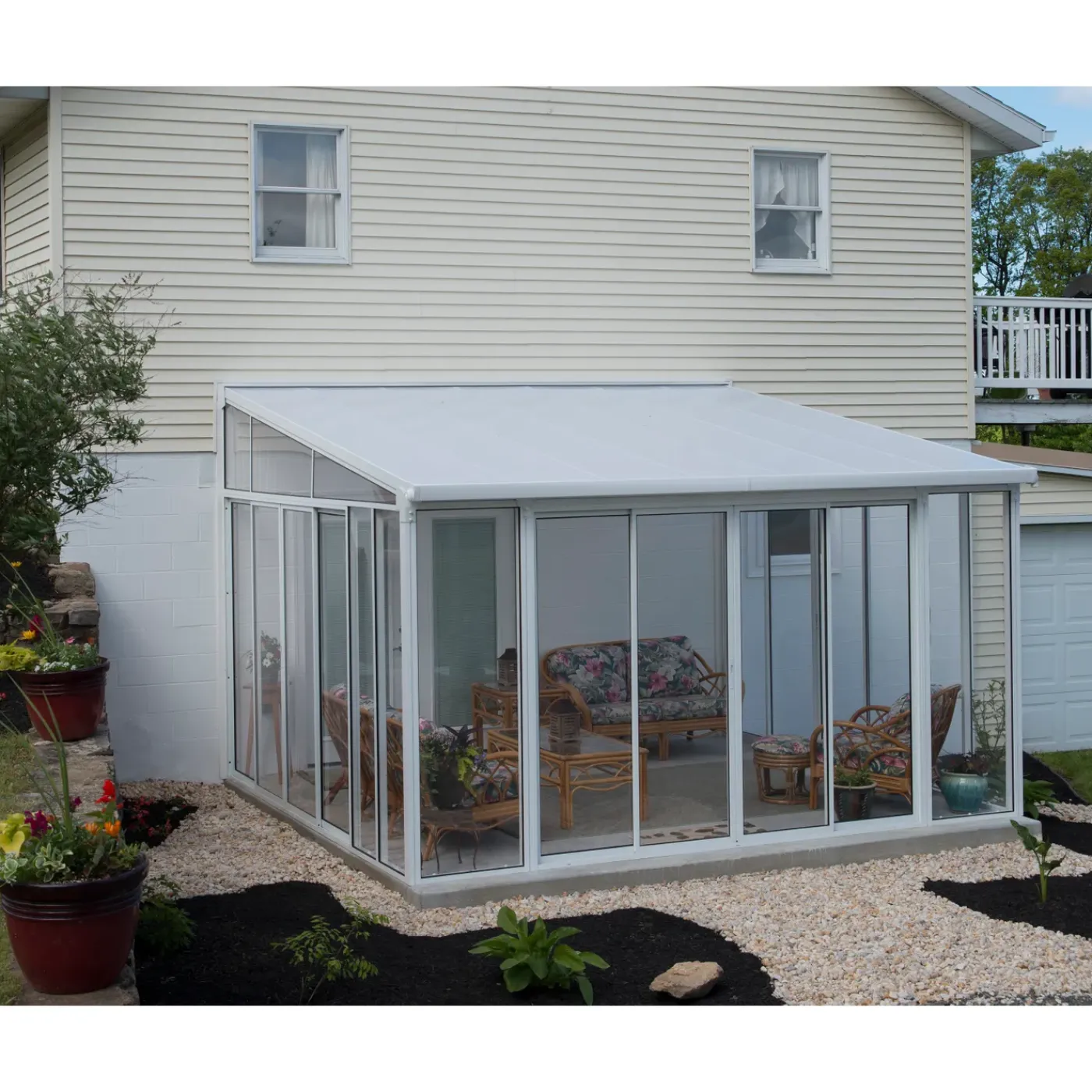 Canopia Palram - Serre, Veranda en Solarium SanRemo - Helder - Wit - 435x380cm