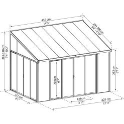 Canopia Palram - Serre, Veranda en Solarium SanRemo - Helder - Wit - 425x294cm