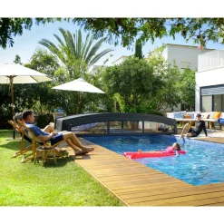 Canopia Palram | - Telescopische Zwembadoverdekking Majorca - Grijs - 6,7x4,6m