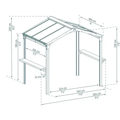 Palram | Canopia - Tuinpaviljoen Austin - Antraciet - 2x2.5m
