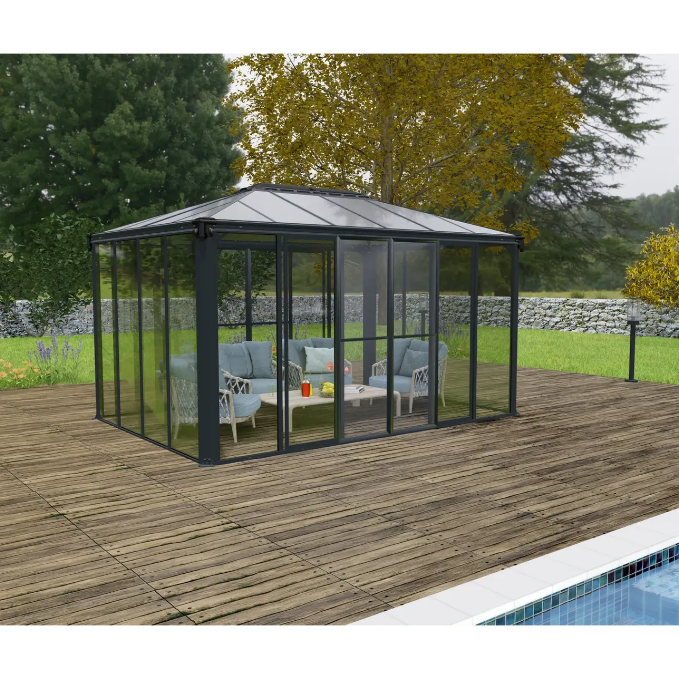 Canopia Palram | - Tuinpaviljoen Ledro - Donkergrijs/Brons - 430x296cm