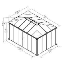 Canopia Palram | - Tuinpaviljoen Ledro - Donkergrijs/Brons - 430x296cm