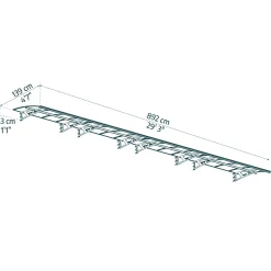 Palram | Canopia - veranda- en deurluifel Amsterdam - Grijs - 892X139cm