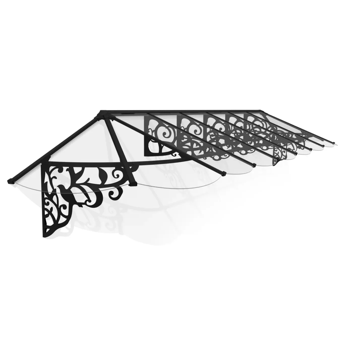 Palram | Canopia - Veranda- en deurluifel Lily - Helder - Zwart - 70x88x472cm