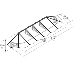 Canopia Palram | - veranda- en deurluifel Bordeaux - Mistig Wit - 892X139cm