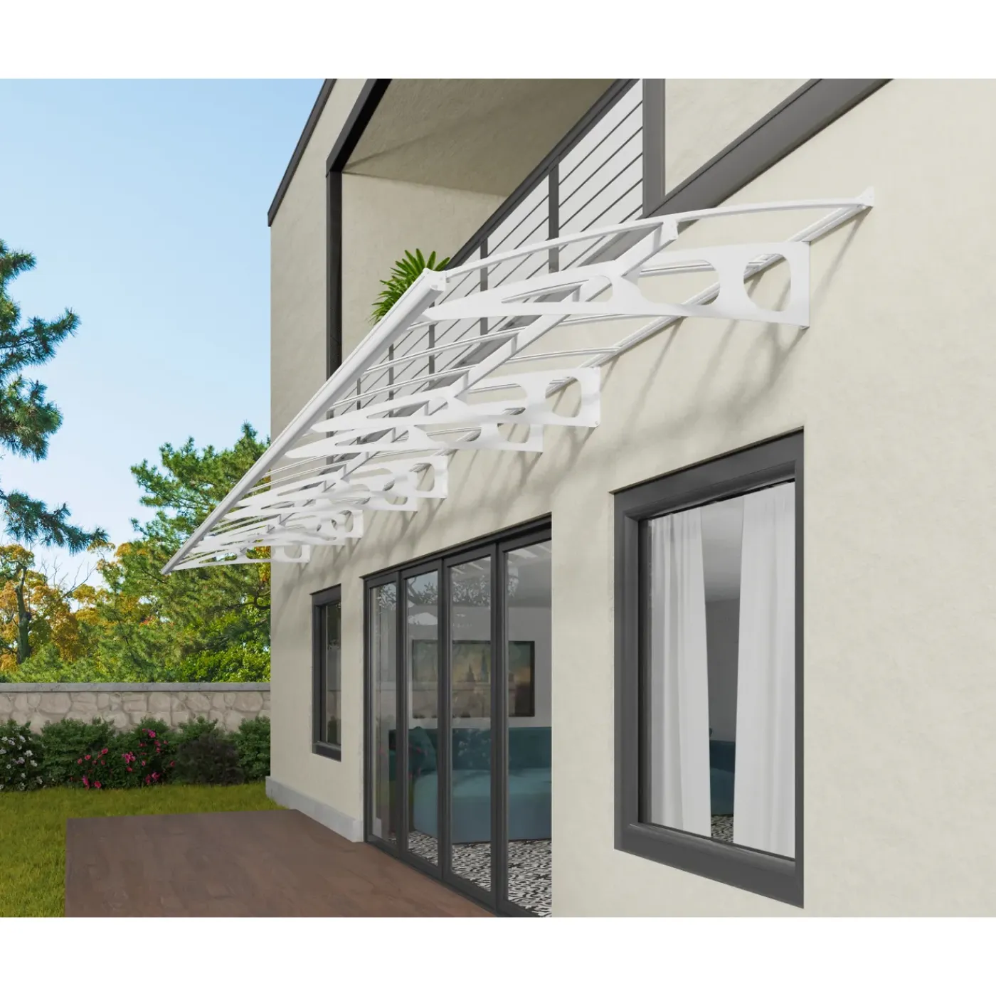 Canopia Palram | - veranda- en deurluifel Bordeaux - Helder Wit - 892X139cm