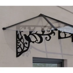 Canopia Palram | - Veranda- en deurluifel Lily - Helder - Zwart - 70x88x319cm