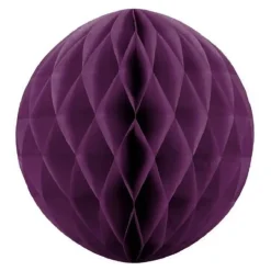 Papieren Kerstballen - Aubergine Paars - 10 Cm - Versiering