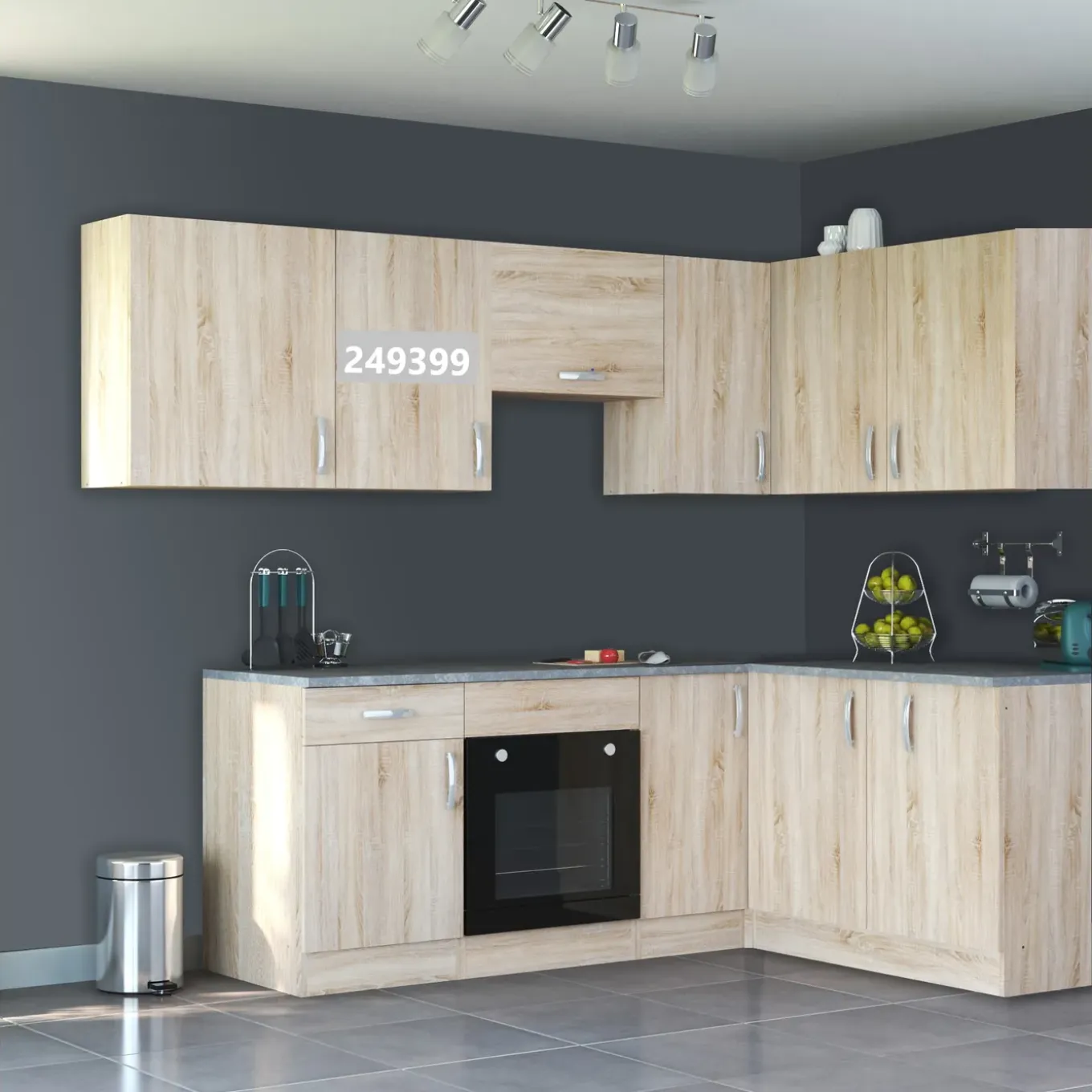 Paprika bovenkast 50cm geborsteld eik melamine