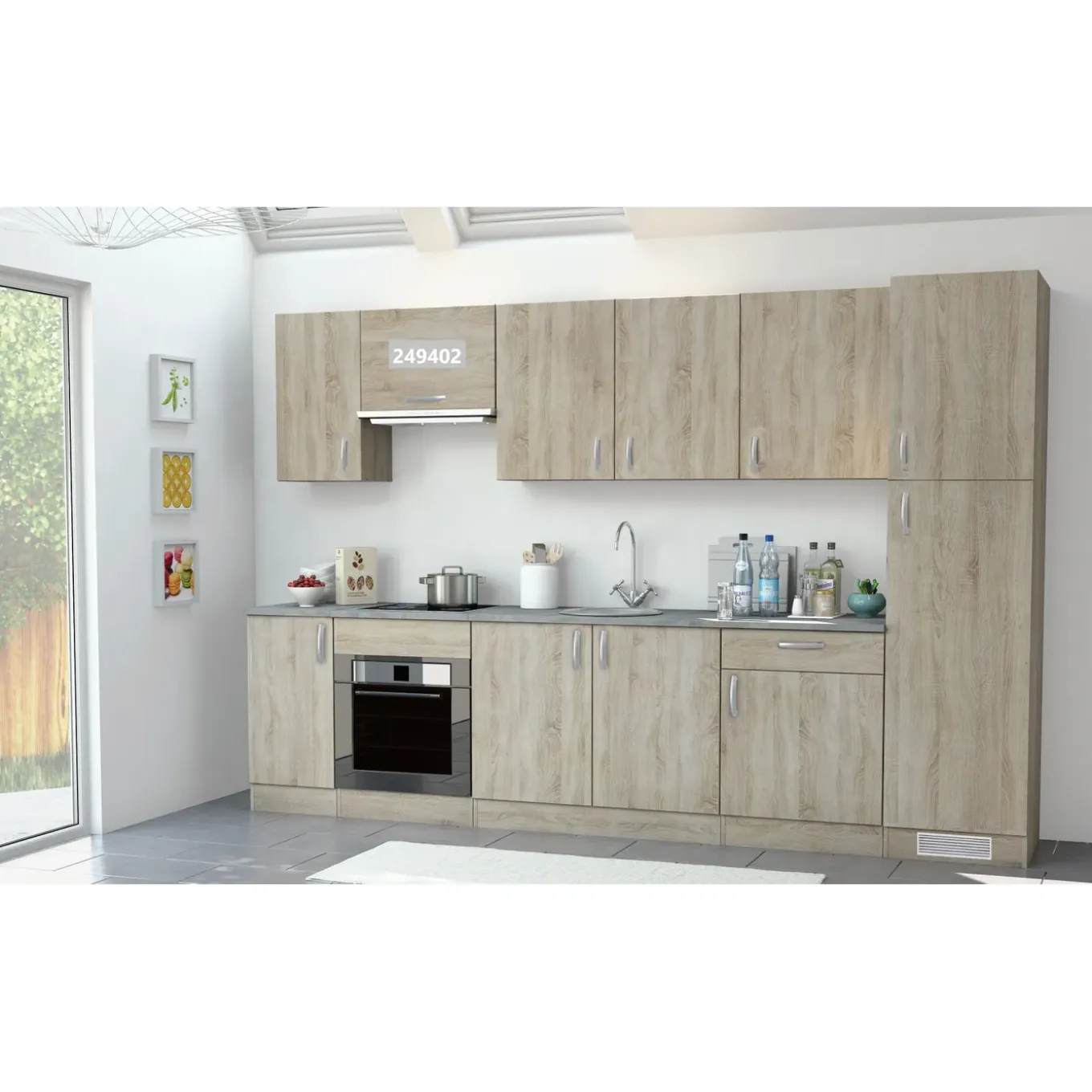 Paprika meubel voor dampkap 60cm geborsteld eik melamine