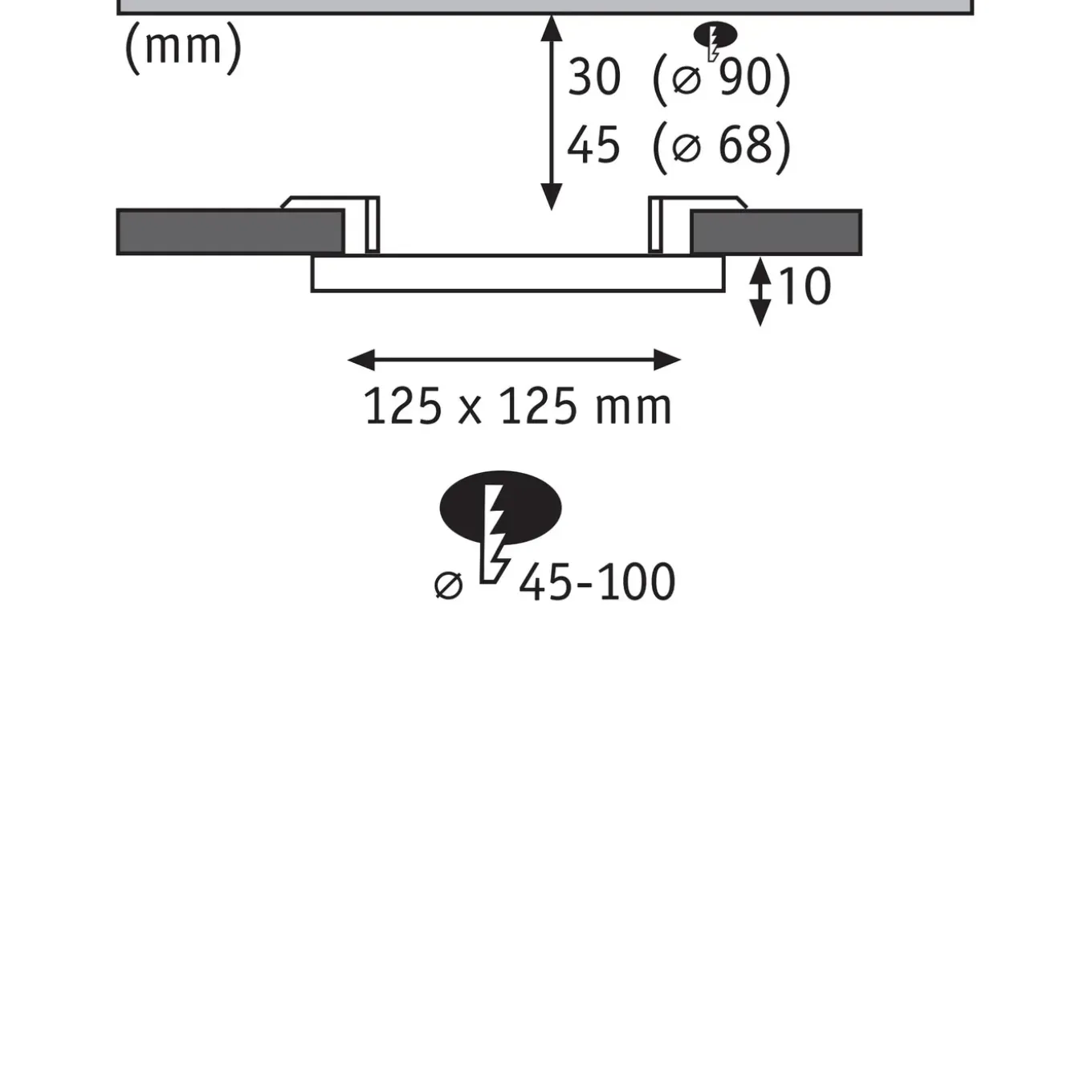 Paulmann inbouwpaneel Veluna Varifit frameloos 125mm 8,5W