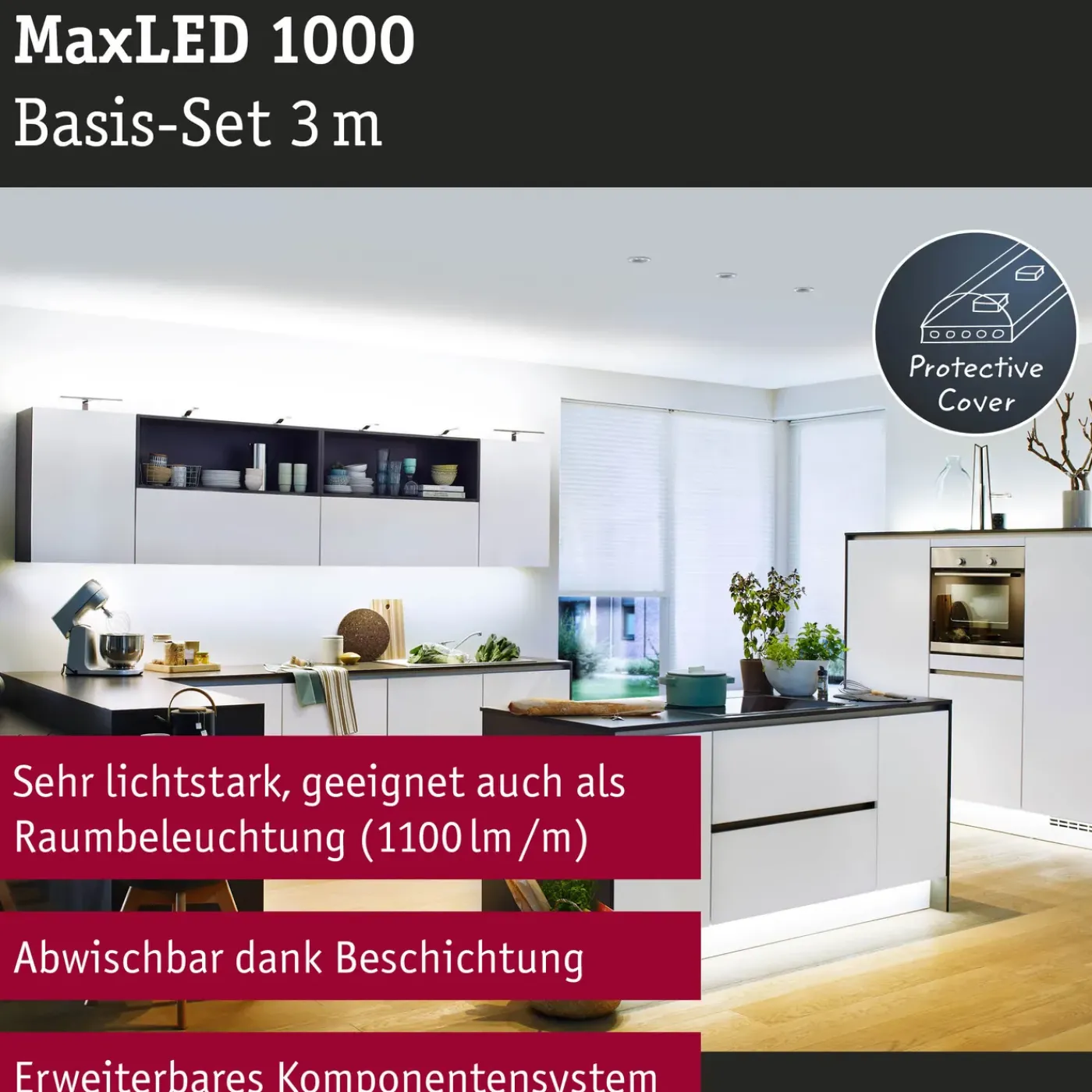 Paulmann ledstrip MaxLED 1000 3m basisset daglicht wit gecoat 34W