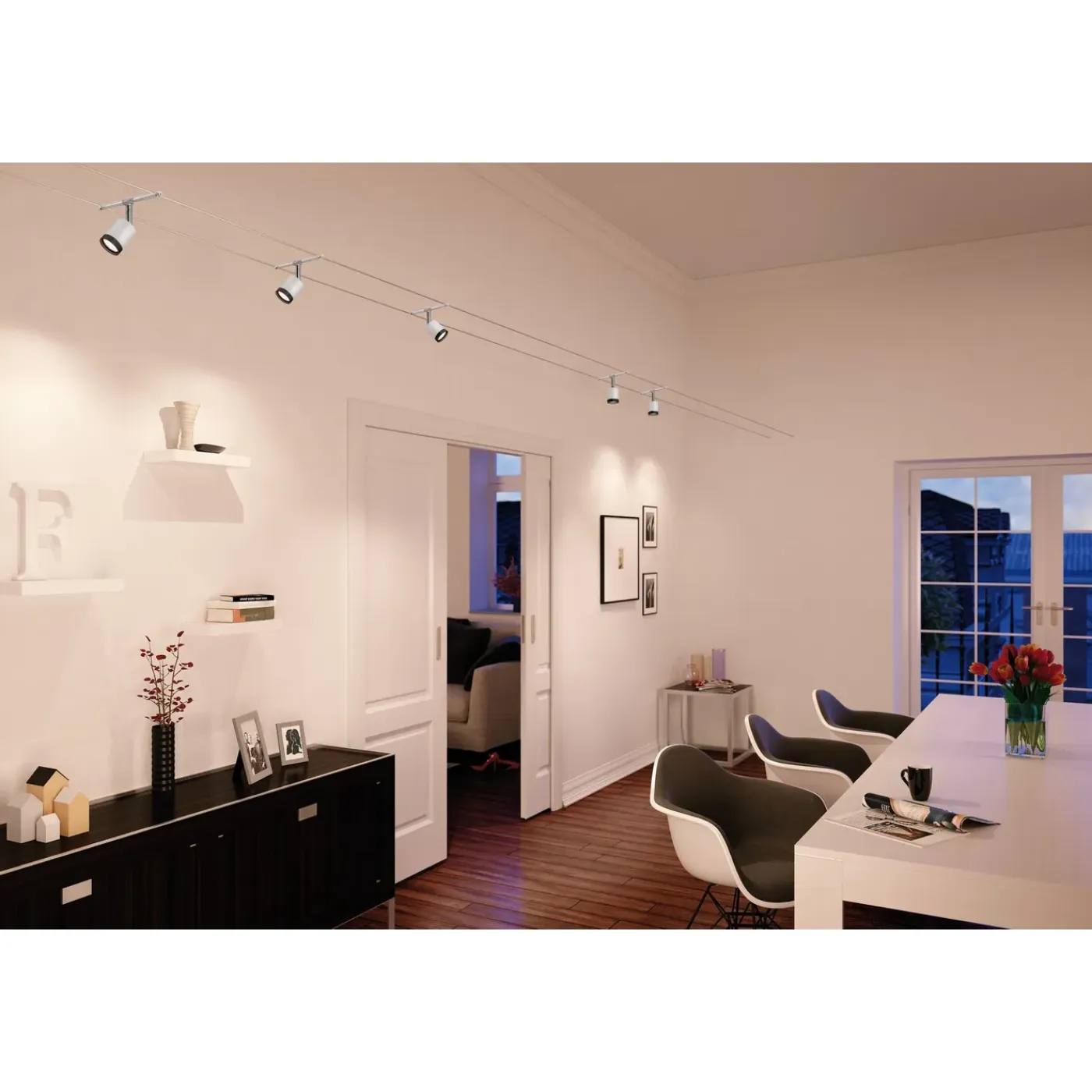 Paulmann railsysteem URail TubeLED wit zwart chroom 5x4W